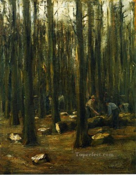 Max Liebermann Painting - lumberjack in the forest 1898 Max Liebermann German Impressionism